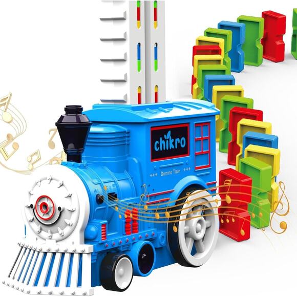 chikro Other - Domino Train Toys Games for Kids - Automated Dominoes-Placing Model Train for To